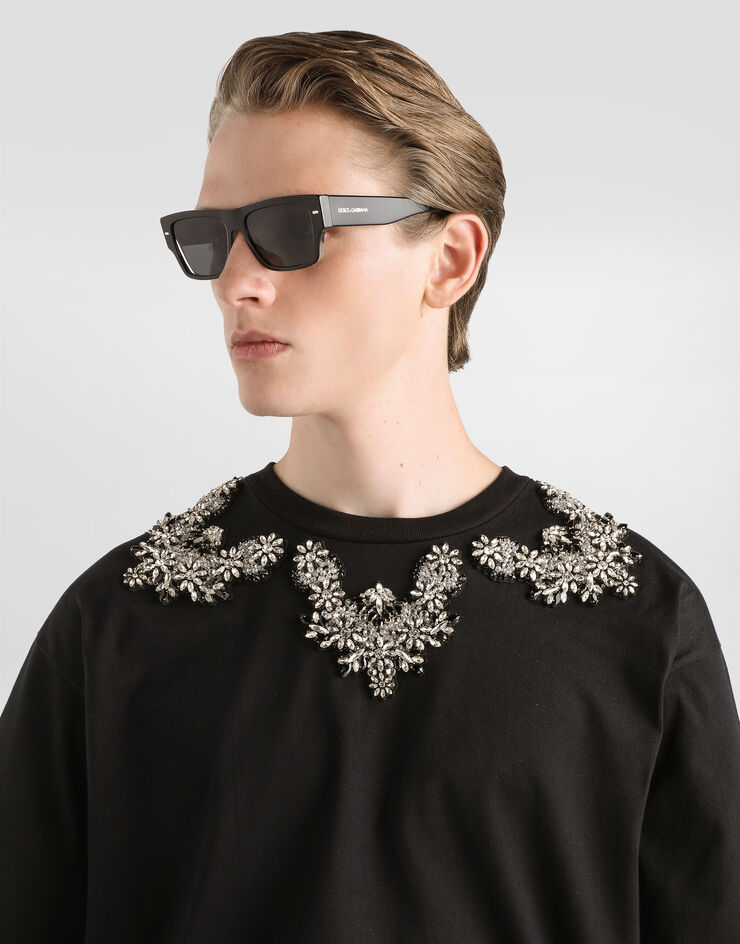 Dolce & Gabbana Jersey t-shirt with embroidery Dolce & Gabbana Jersey t-shirt with embroidery Black G8PB8ZHU7SD