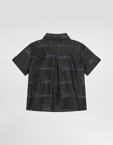 Dolce & Gabbana Denim shirt with Dolce&Gabbana logo Multicolor L14S22LDC87