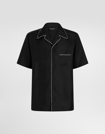 Dolce & Gabbana Hawaii silk twill shirt Black G5KS3ZFU1XB