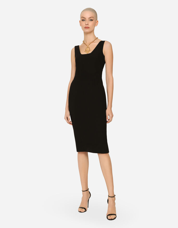 Dolce & Gabbana Wool crepe midi dress Black F6H6ETFU2TZ