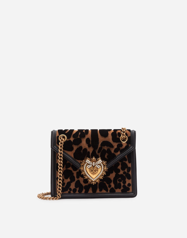 Dolce & Gabbana Medium Devotion bag in velvet stitch STAMPA ANIMALIER BB6641AJ313