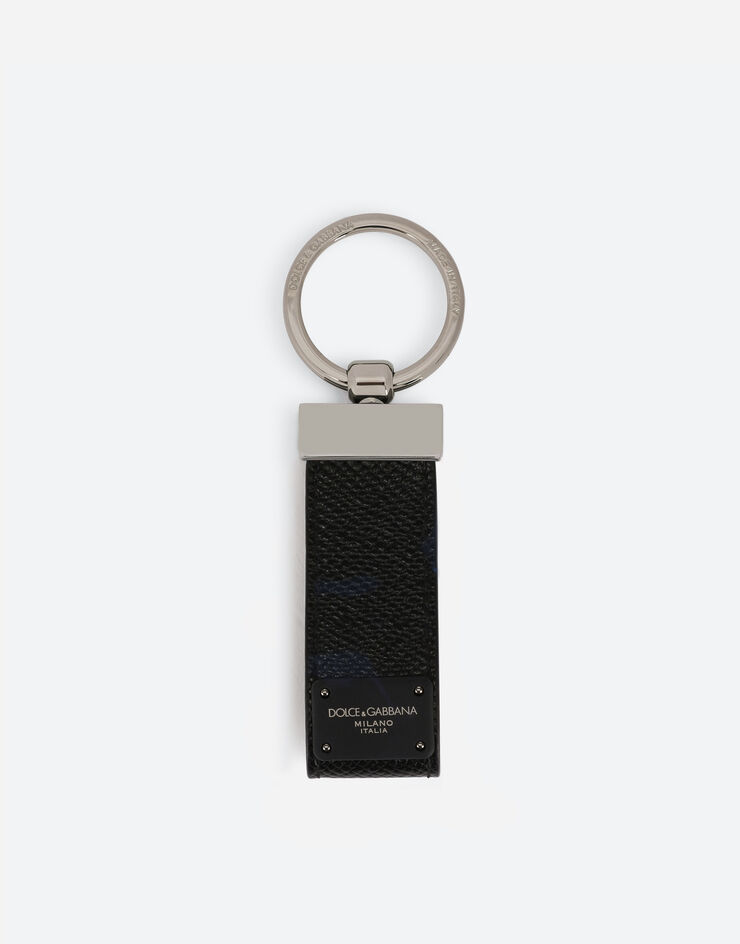Dolce & Gabbana Schlüsselanhänger aus Dauphine-Kalbsleder Schwarz BP1371AZ602