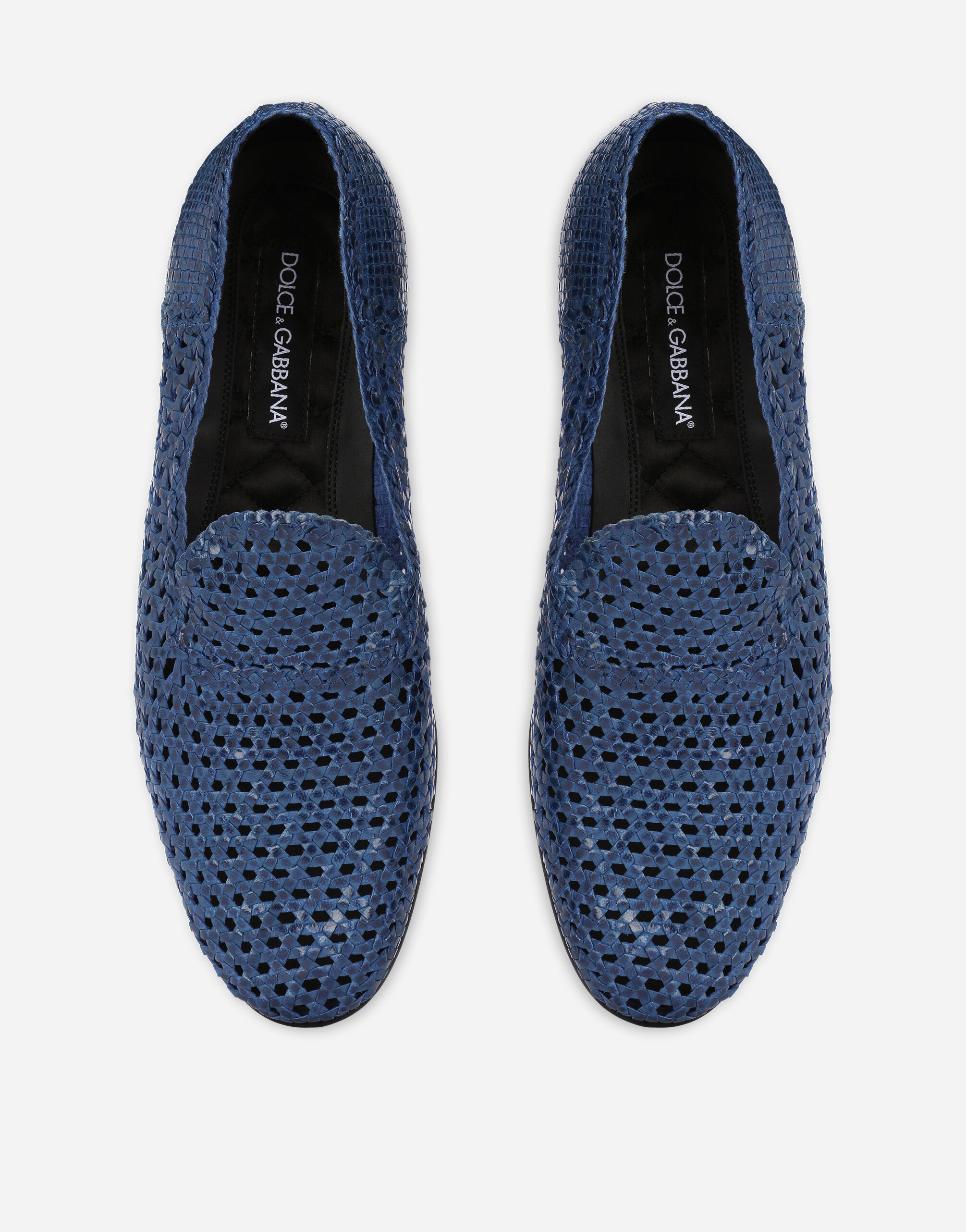 Hand woven slippers in Blue for Men Dolce Gabbana US