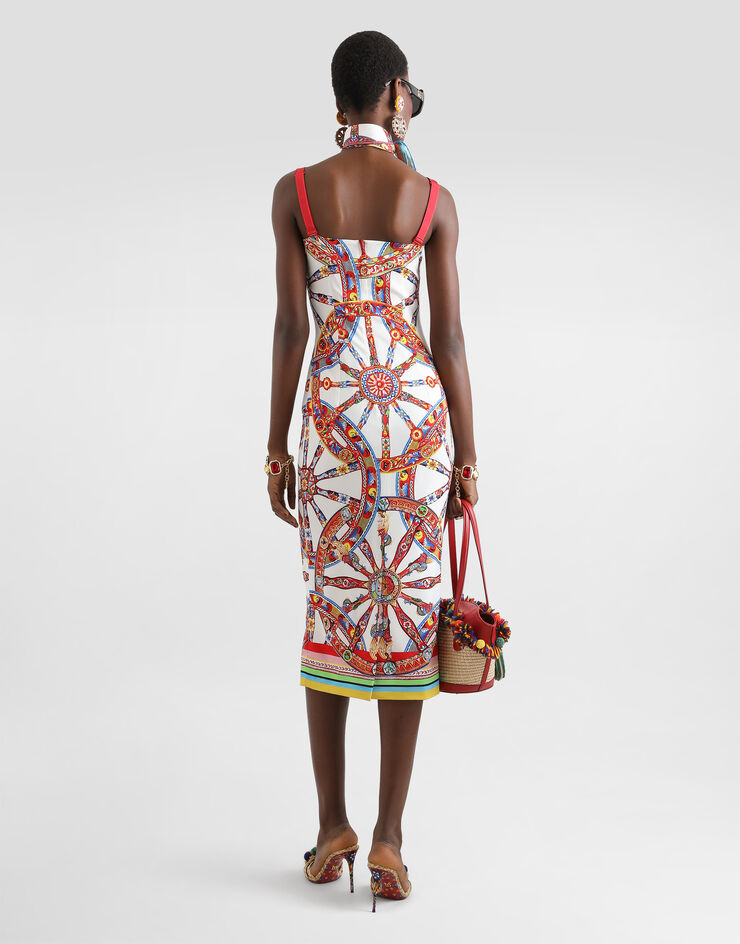 Dolce & Gabbana Carretto-print charmeuse dress Multicolor F6AWJTGDDTA