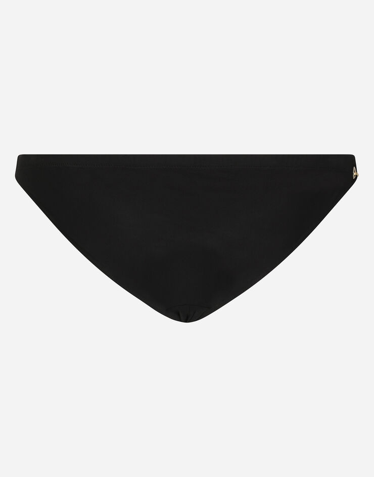 Dolce & Gabbana Swim briefs with logo plate and coin charm Black M4A90JFUGA2