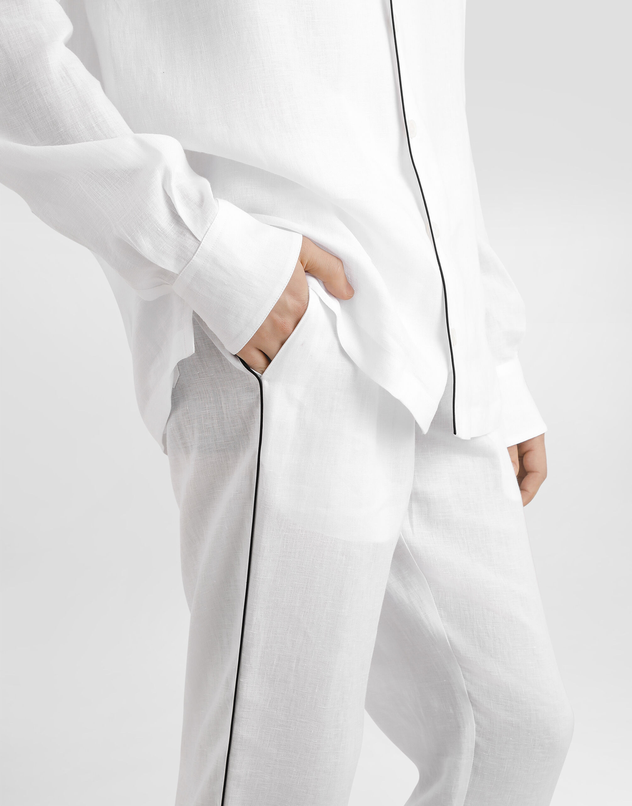 Linen trousers in White for Men | Dolce&Gabbana® US