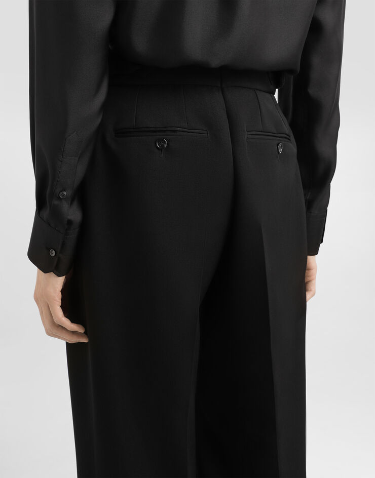 Dolce & Gabbana Pantalón de gabardina de lana Black GP16QTFU21E