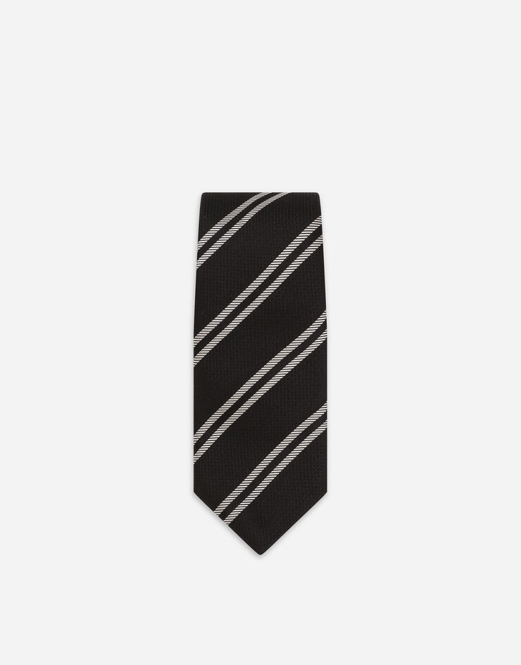 Dolce & Gabbana Silk jacquard tie with regimental stripe Multicolor GT147EG0JRH