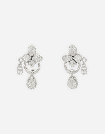 Dolce & Gabbana Pendientes Easy Diamond en oro blanco de 18 kt con diamantes Blanco WEQA1GWSPBL