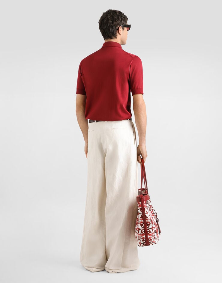 Dolce & Gabbana Polo shirt in smooth silk Dolce & Gabbana Polo shirt in smooth silk Bordeaux GXZ02ZJBSPK