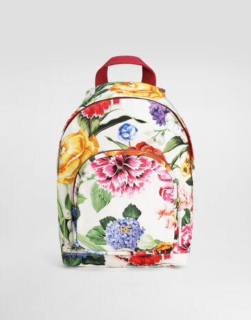 Dolce & Gabbana Canvas backpack with floral print Purple LB3L54FMTAC