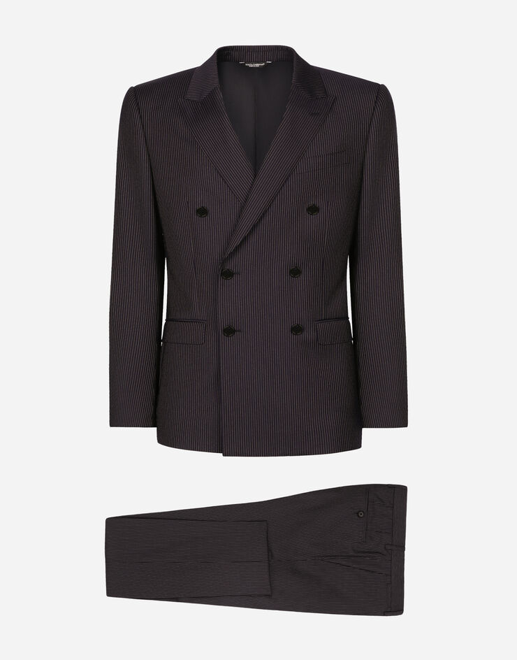 Dolce & Gabbana Pinstripe double-breasted Martini-fit suit Blue GK7SMTFR20G