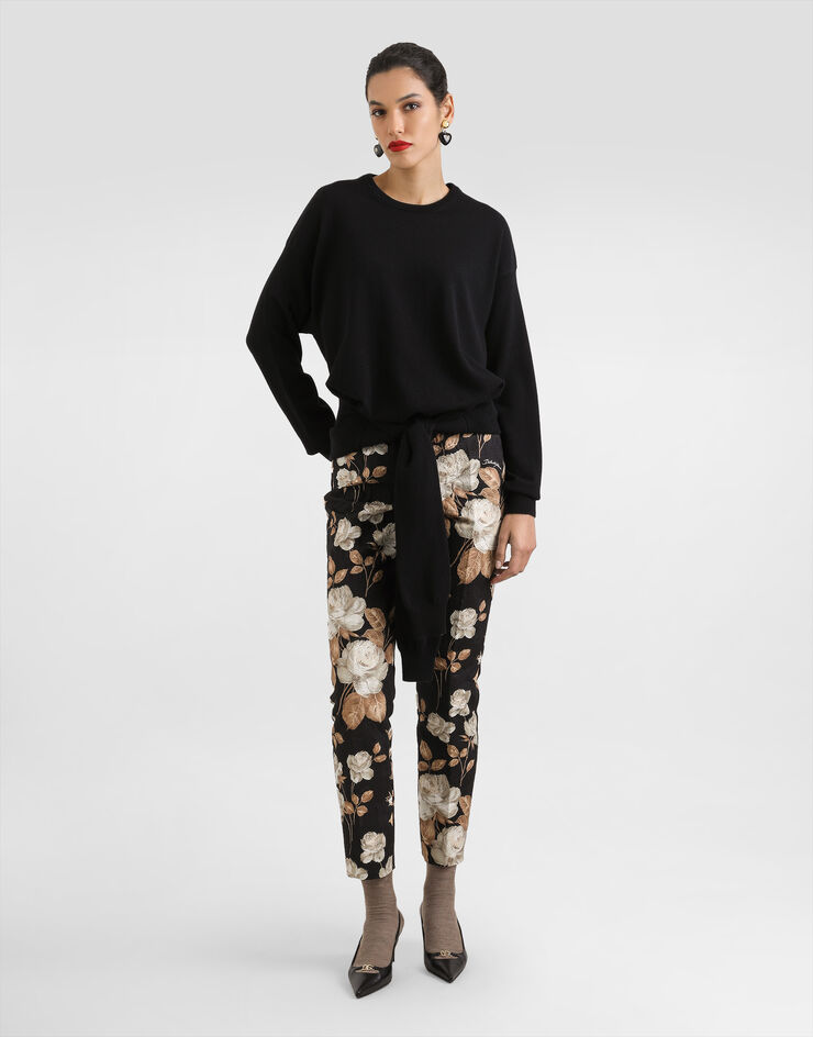 Dolce & Gabbana Vintage rose-print brocade trousers Print FTAM2TFSTBR