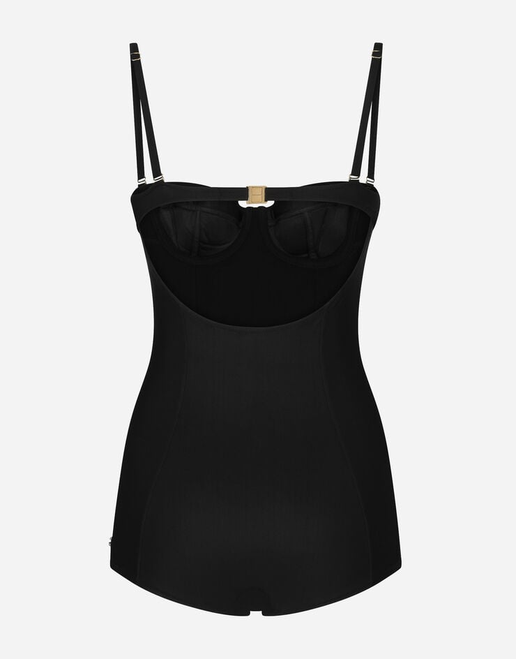 Dolce & Gabbana Balconette one-piece swimsuit Black O9A13JONO12