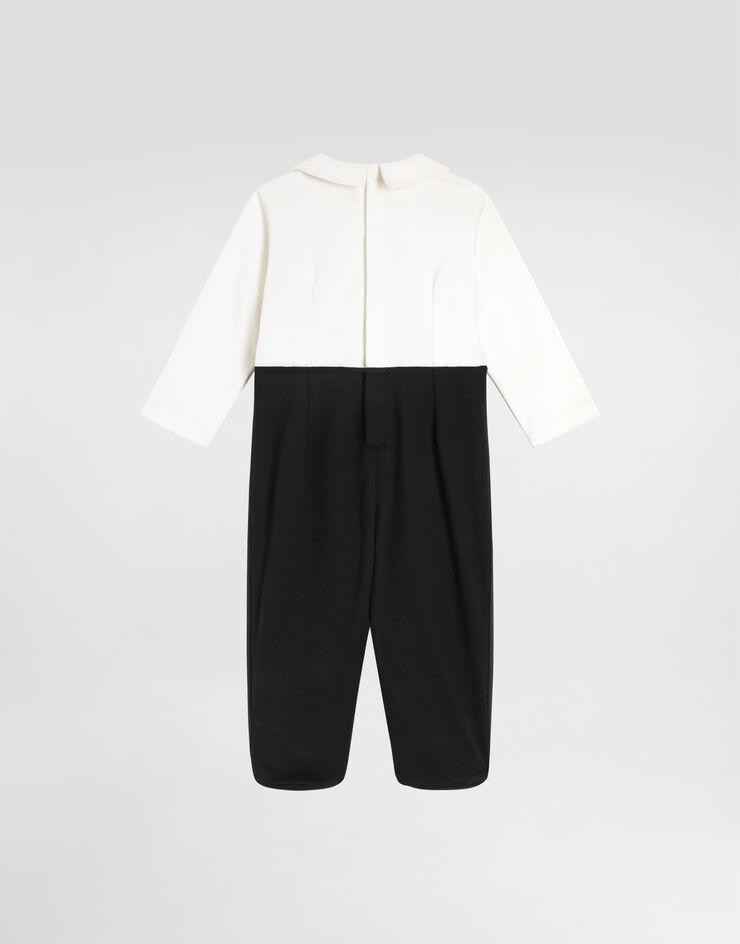 Dolce & Gabbana Interlock and jersey romper with embroidery Multicolor L1JOBPG7PMP