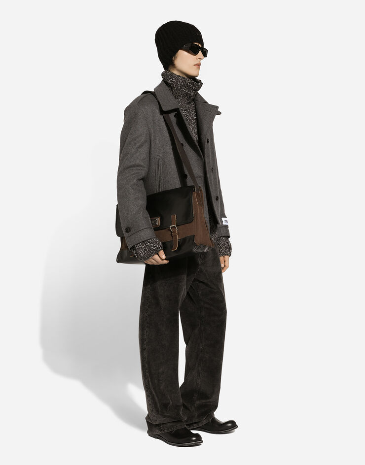 Dolce & Gabbana Chaquetón de botonadura doble en mezcla de cachemira Gris G046WTHUMUB