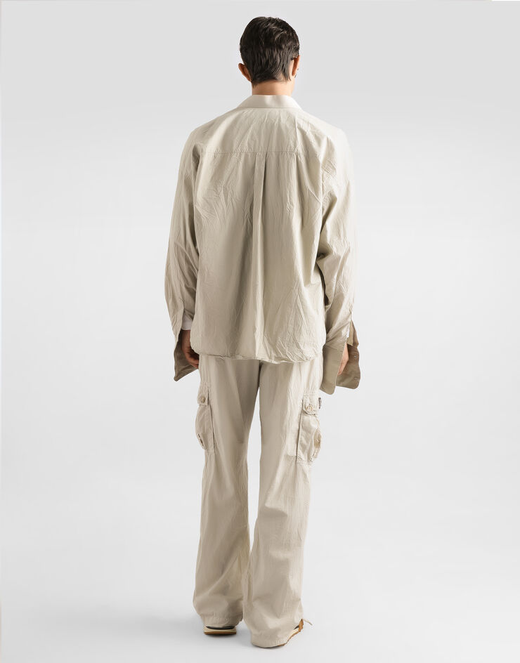 Dolce & Gabbana Ribbed cotton granddad-neck sweater White G8LA8TFU7AV