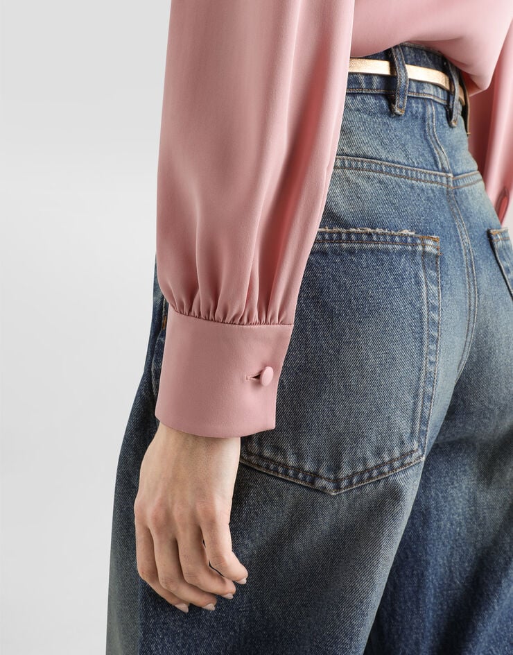 Dolce & Gabbana Stretch charmeuse shirt Pink F5T17TFUABF