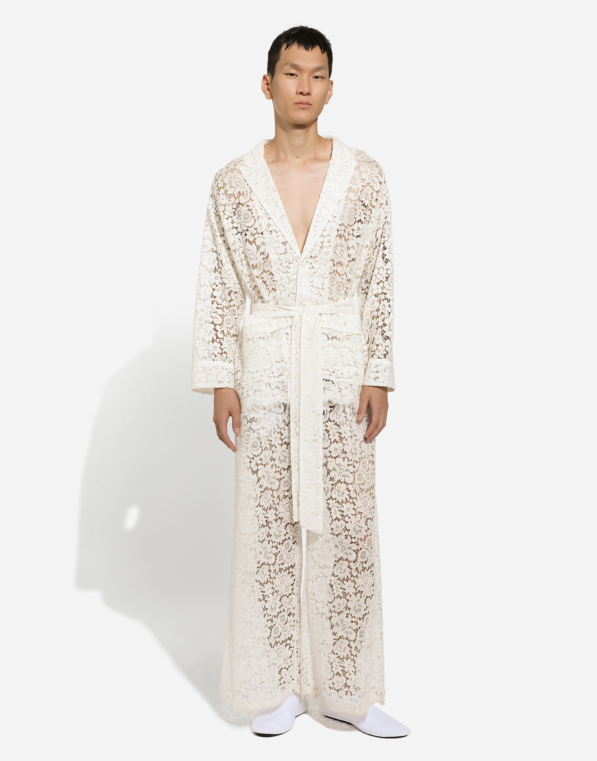 Lace robe in White for Men | Dolce&Gabbana® US