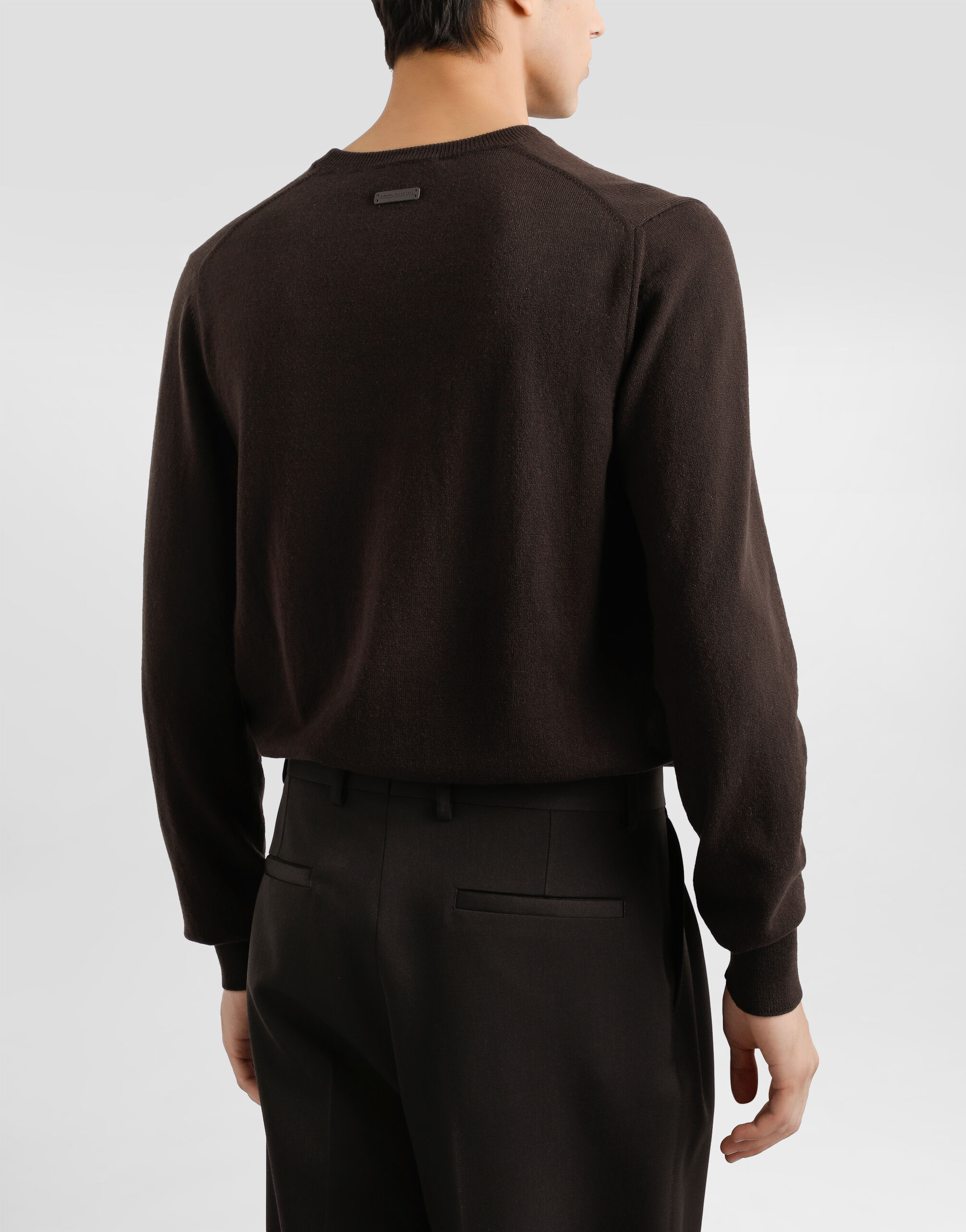 Wool and cashmere pullover in Brown for Men | Dolce&Gabbana® US