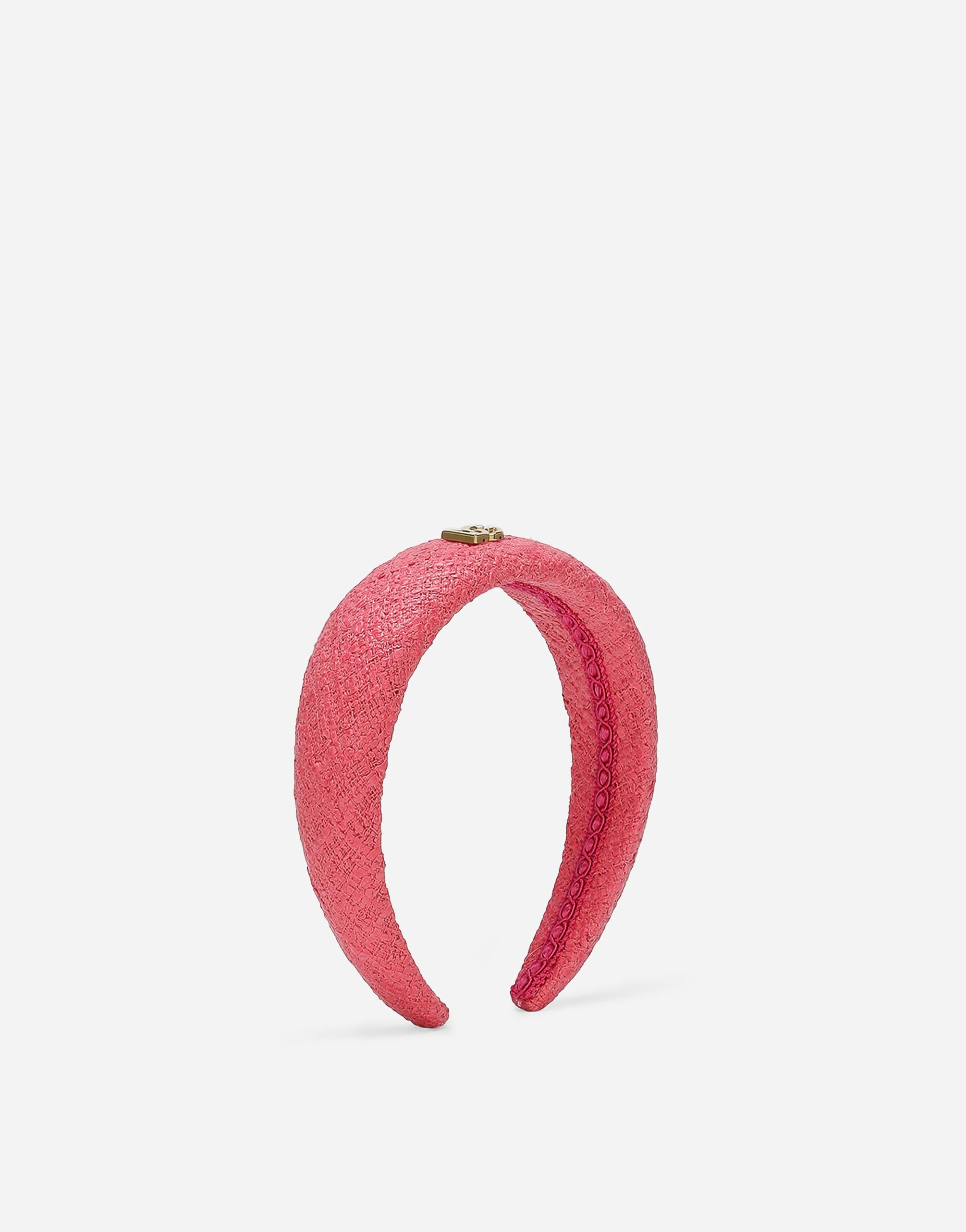 Dolce & Gabbana Bouclé headband with DG logo Pink EB0249AB018
