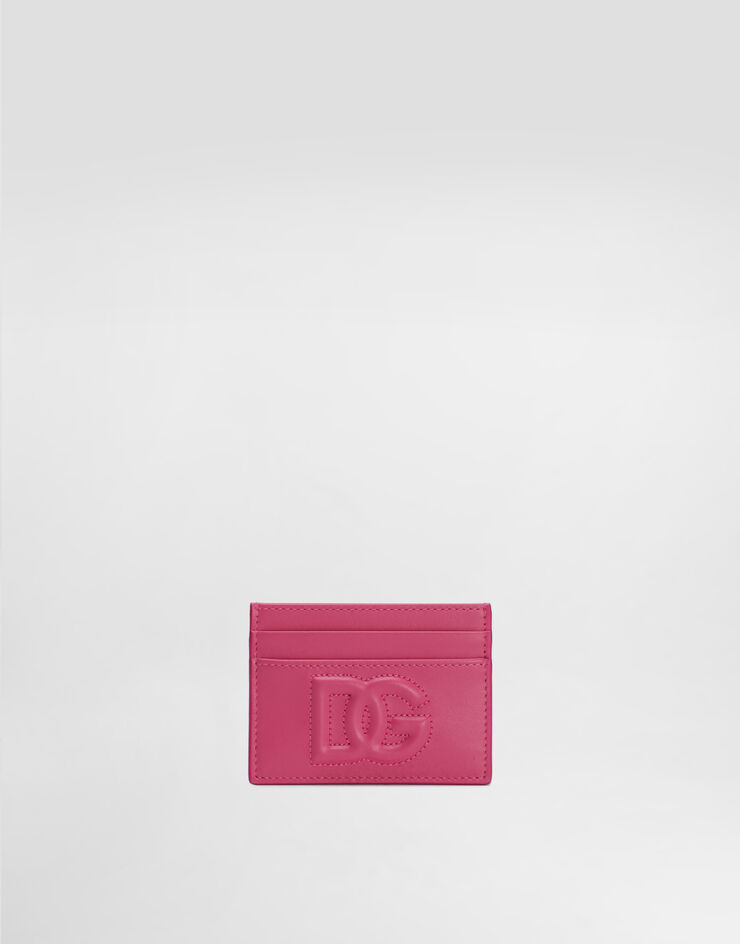 Dolce & Gabbana Calfskin card holder with DG Logo Lilac BI0330AG081