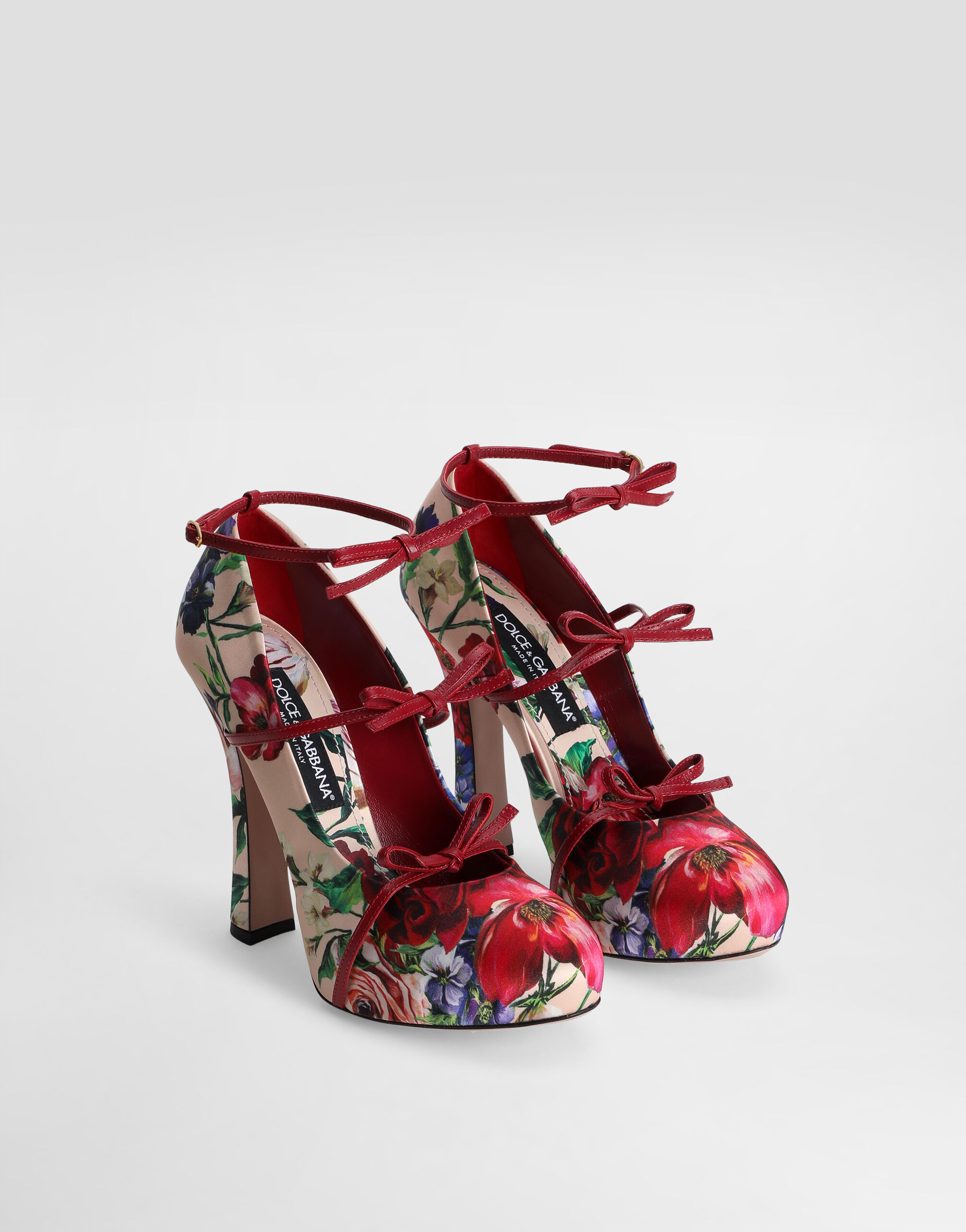 Dolce & Gabbana タッセル柄　赤 シルクスカーフ【未使用新品箱付】 Satin pumps in Print for Women | Dolce&Gabbana® US