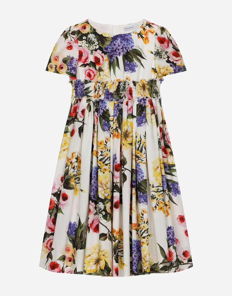 Dolce & Gabbana Платье из поплина с принтом сада Отпечатки L53DU2HS5Q5