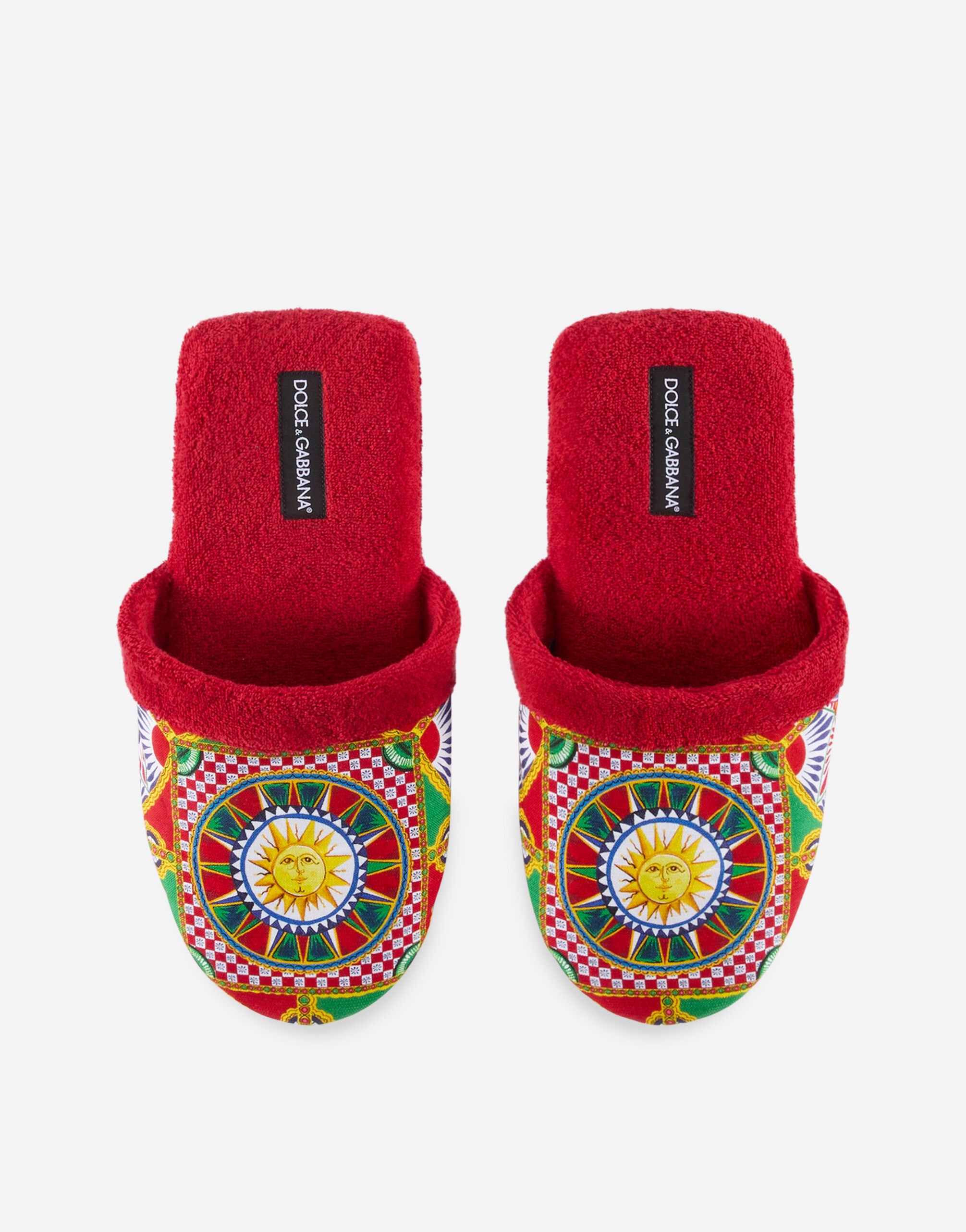 Cotton Terry Slippers in Multicolor | Dolce&Gabbana® US