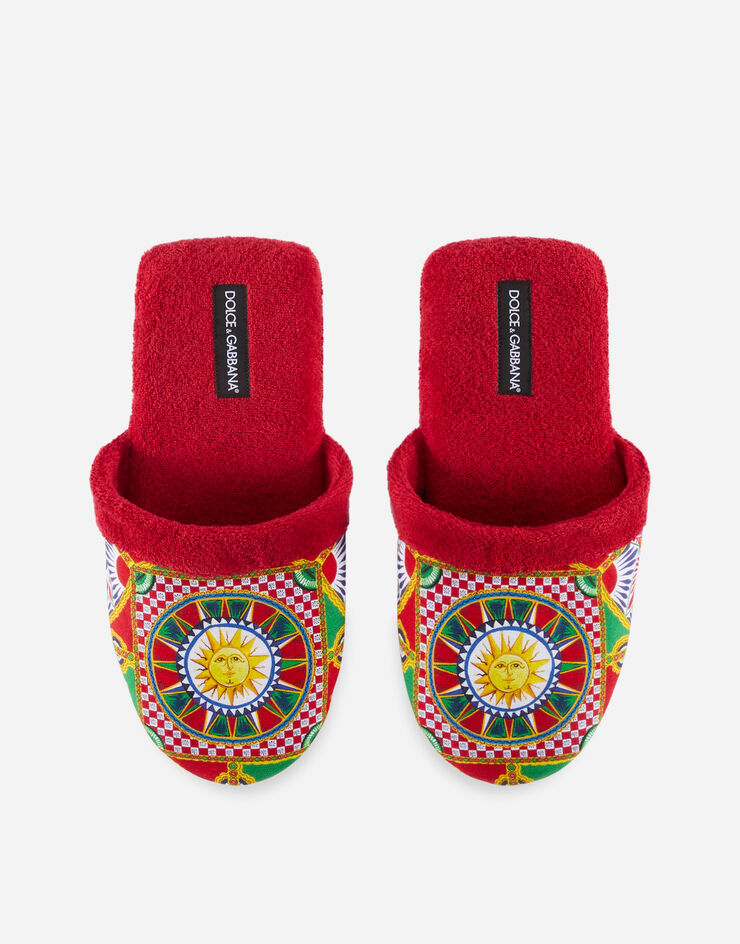 Dolce & Gabbana Slippers en Éponge de coton Multicolore TCF001TCAAR