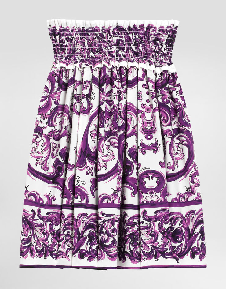 Dolce & Gabbana Majolica-print cotton poplin skirt Multicolor L55I64FI5JG