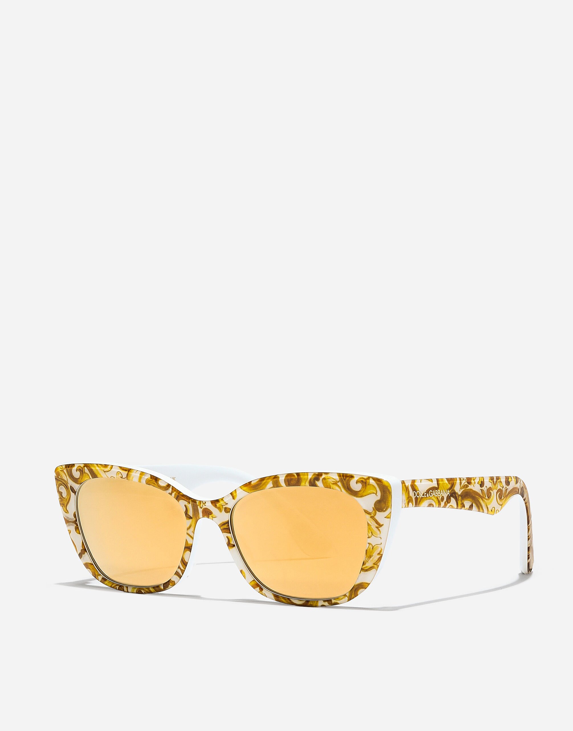 Maiolica Gialla sunglasses in Yellow Maiolica Print for Girls Dolce Gabbana