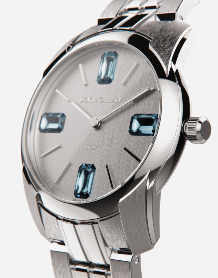 Dolce & Gabbana Reloj DG7Gems de acero con topacios azul claro Acero WWFE1SWWB71