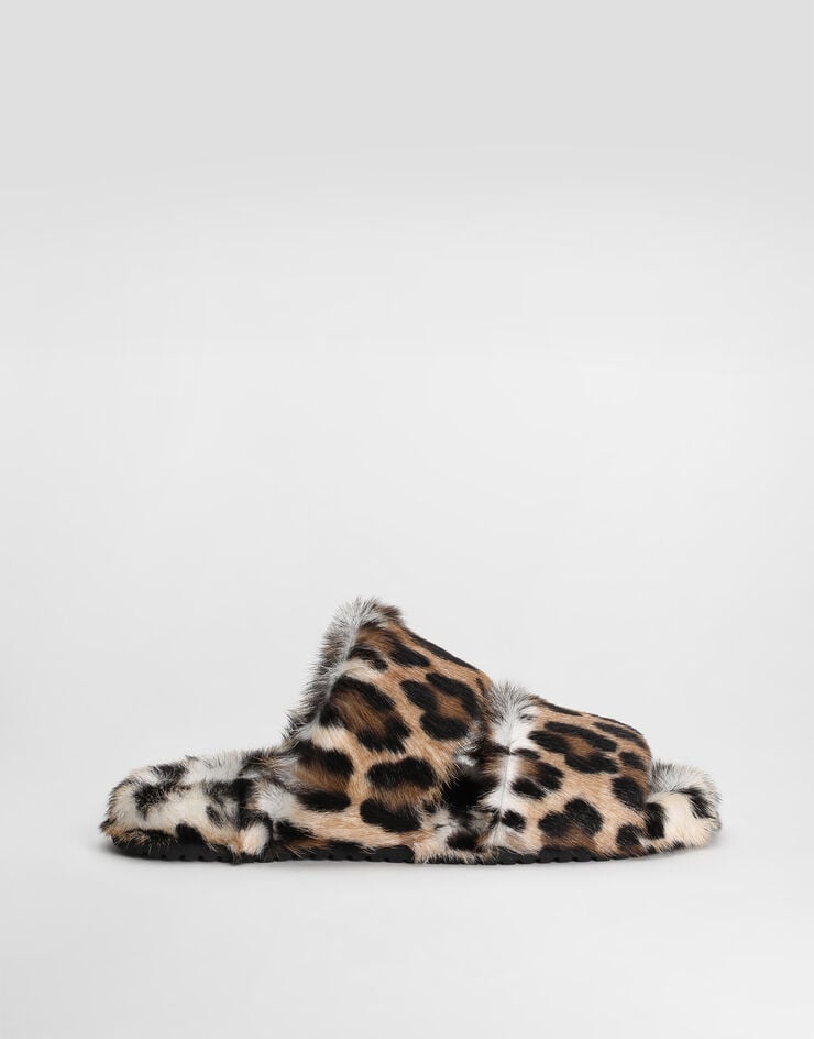 Dolce & Gabbana Leo kid leather slides Print CQ0712A0081