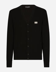 Dolce & Gabbana Cashmere and wool cardigan with branded tag Black M4E45TONO06
