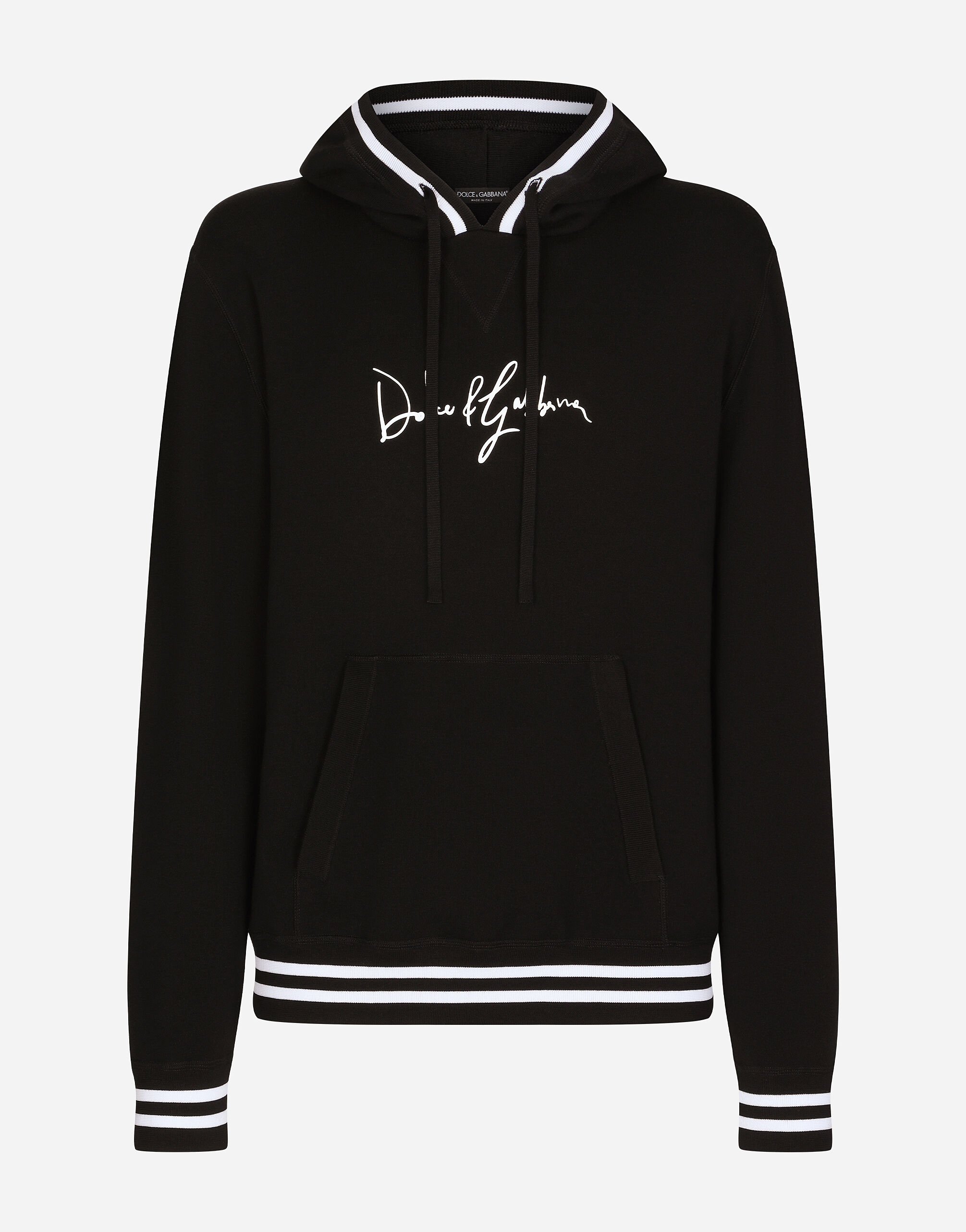 Dolce & Gabbana Wool hoodie with embroidery Print G9AYATII7B4