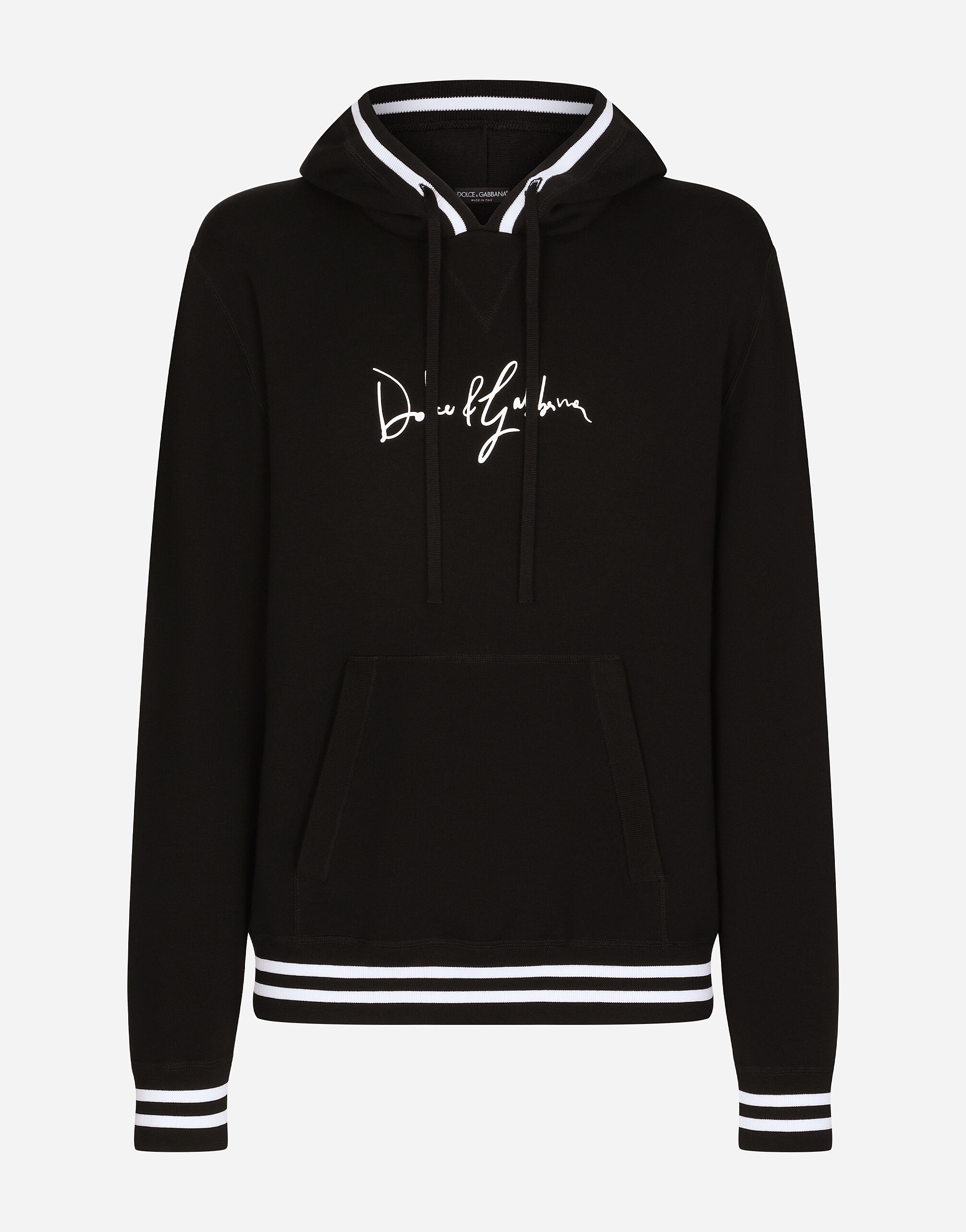 Dolce & Gabbana Wool hoodie with embroidery Multicolor GXE02TJBMJ0