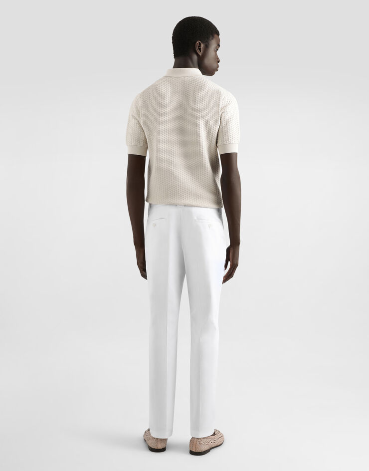 Dolce & Gabbana Tailored cotton pants White GP0K3TFUFL3