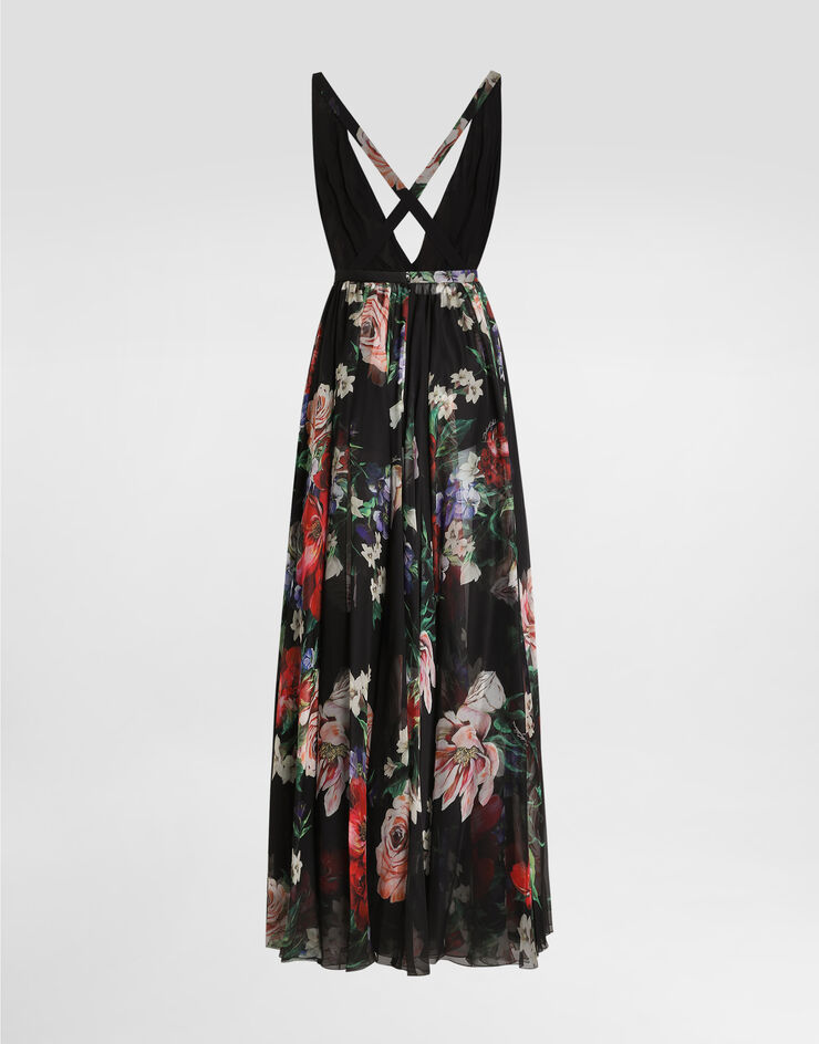 Dolce & Gabbana Long floral-print chiffon dress Print F6ZA1TIS1Y7