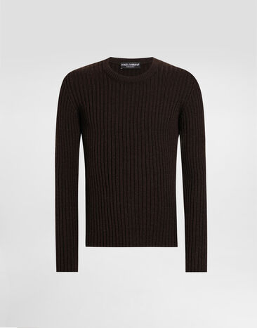 Dolce & Gabbana Ribbedwool pullover Brown GXQ83TJCVG6