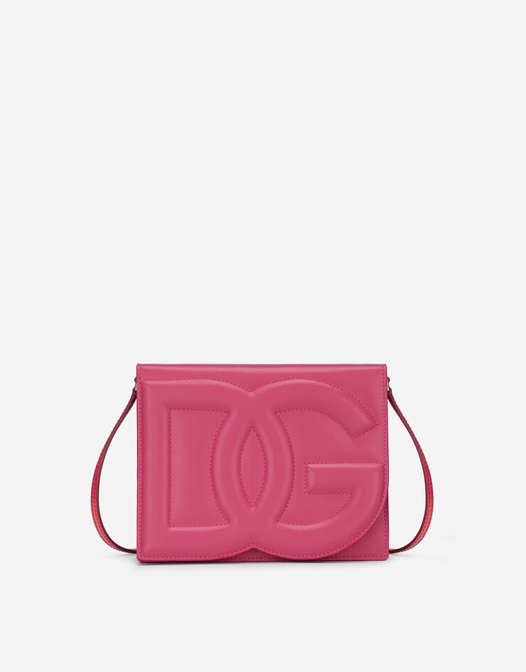 Dolce & Gabbana Borsa DG Logo Bag a tracolla in pelle di vitello Lilla BB7287AW576