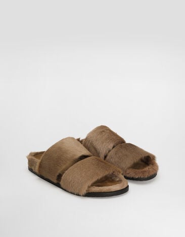 Dolce & Gabbana Sandalen DG Casual aus Kid-Ziegenleder Beige A80574A0089
