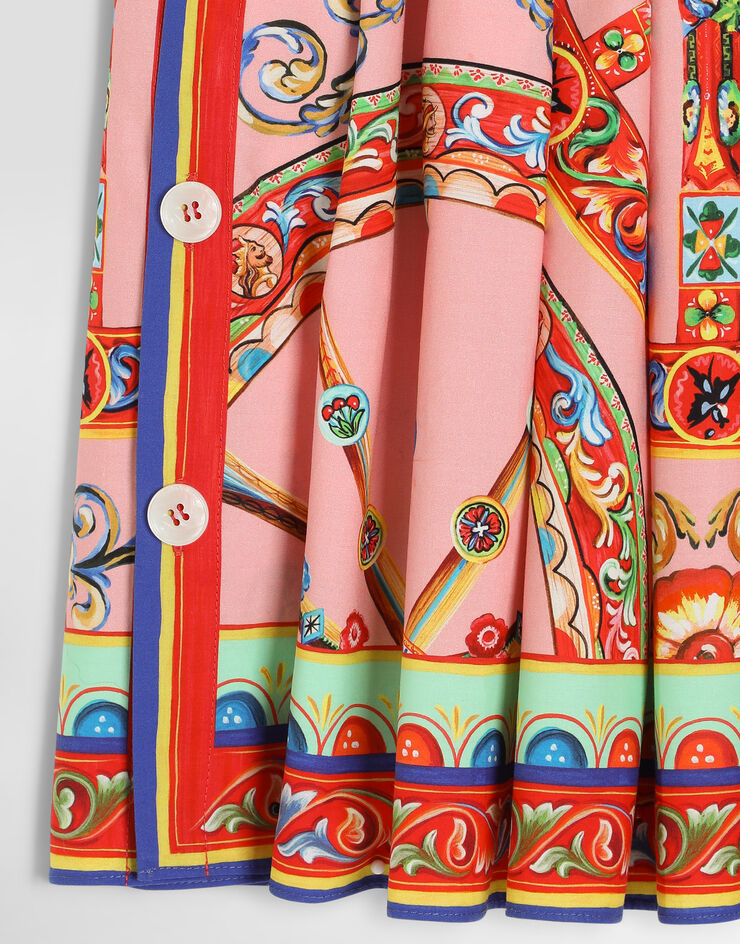 Dolce & Gabbana Carretto-print poplin skirt Multicolor L56I22FI5O1
