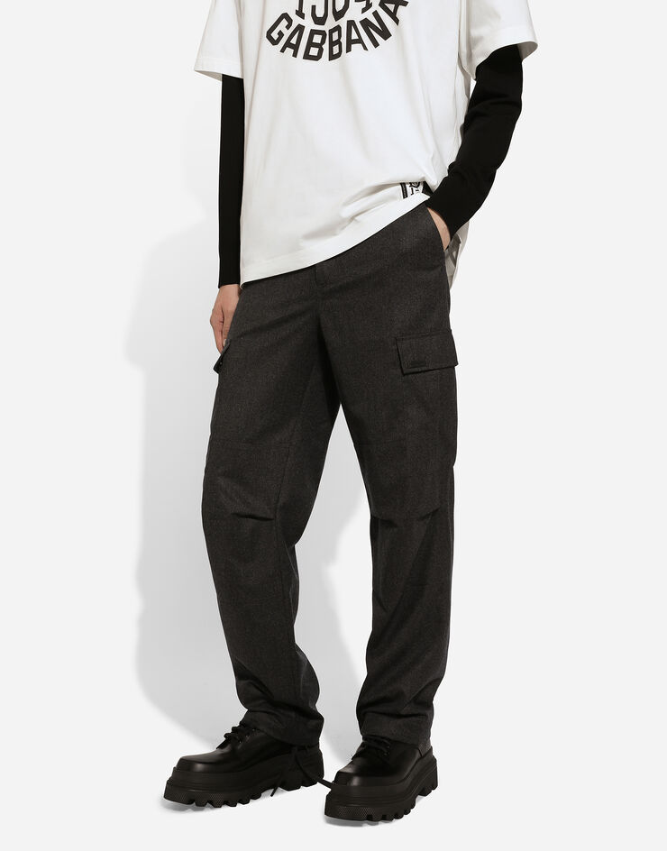 Dolce & Gabbana Cargohose aus Flanell Grau GP03LTFU21Q