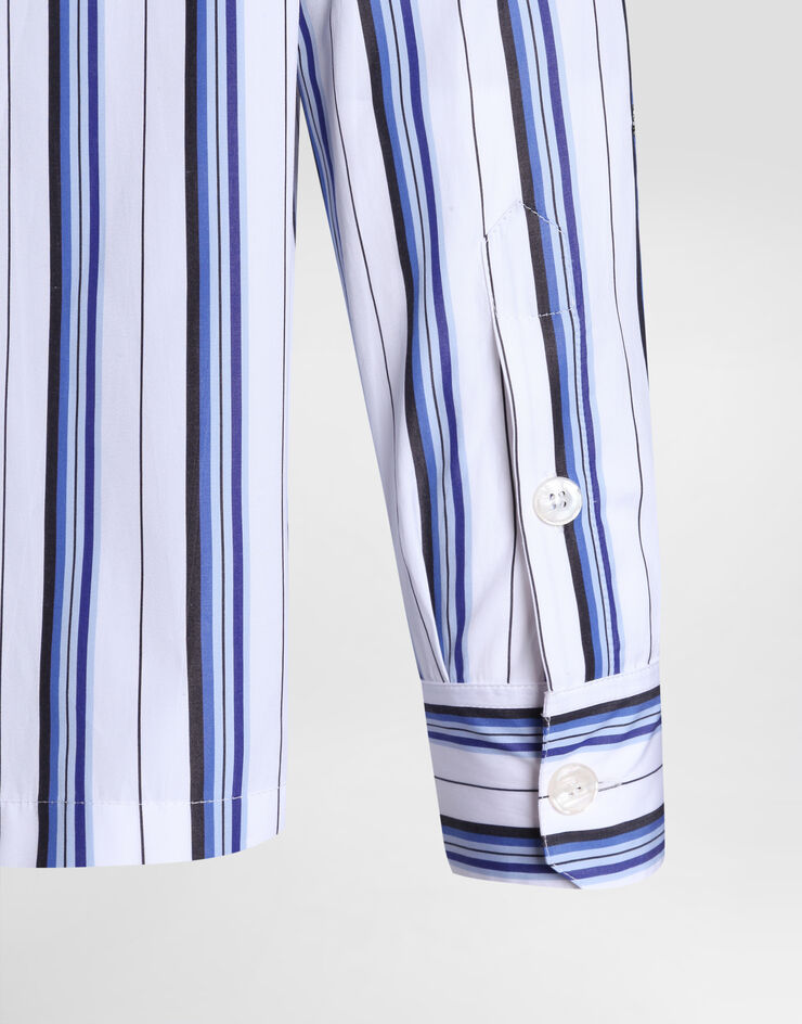 Dolce & Gabbana Cotton and silk vanity shirt with embroidery Multicolor G5OL9ZGK391