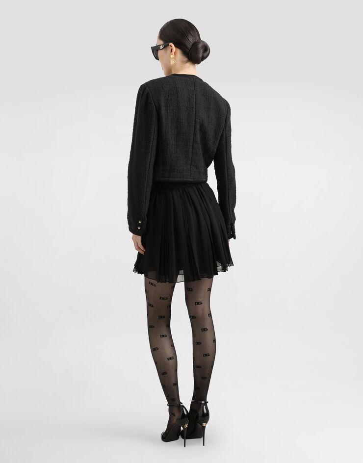Dolce & Gabbana 百褶雪纺半裙 黑 F4C7TTFUSNW