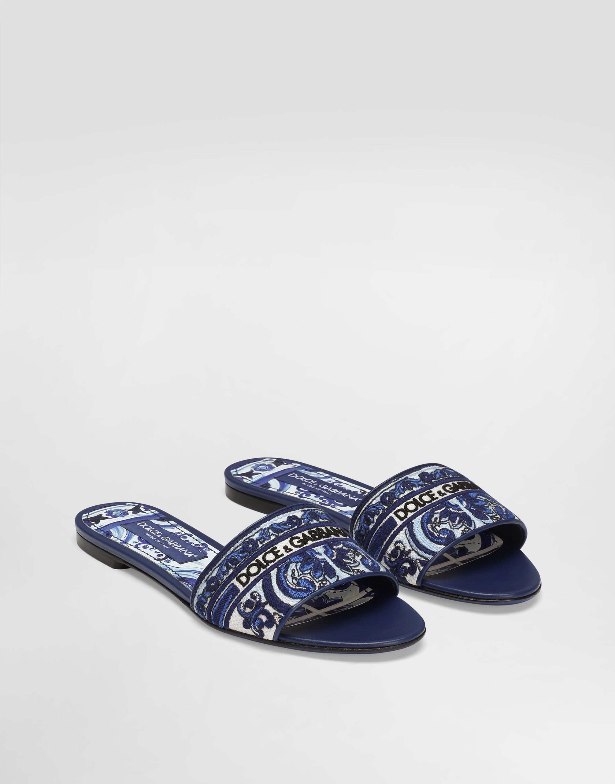 Embroidered slides in Multicolor for Women | Dolce&Gabbana® US