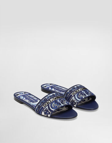 Dolce & Gabbana Embroidered slides Multicolor CQ0571AV804