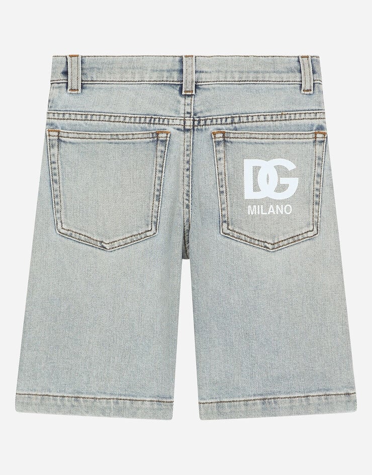 Dolce & Gabbana شورت دنيم بـ 5 جيوب وشعار DG أزرق L42Q96LDC13