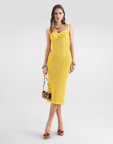Dolce & Gabbana Crochet bustier dress Dolce & Gabbana Crochet bustier dress Yellow FXS51TJGMMD